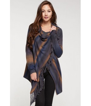 Ombre Dyed Draped Cardigan...